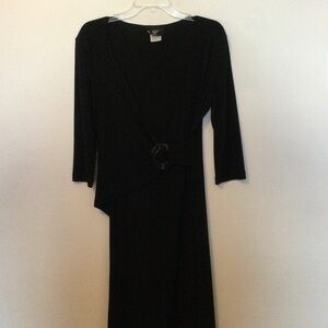 Libra Elegant Black Women's Dress Wedding Party Office Fitted Chic Size Medium
